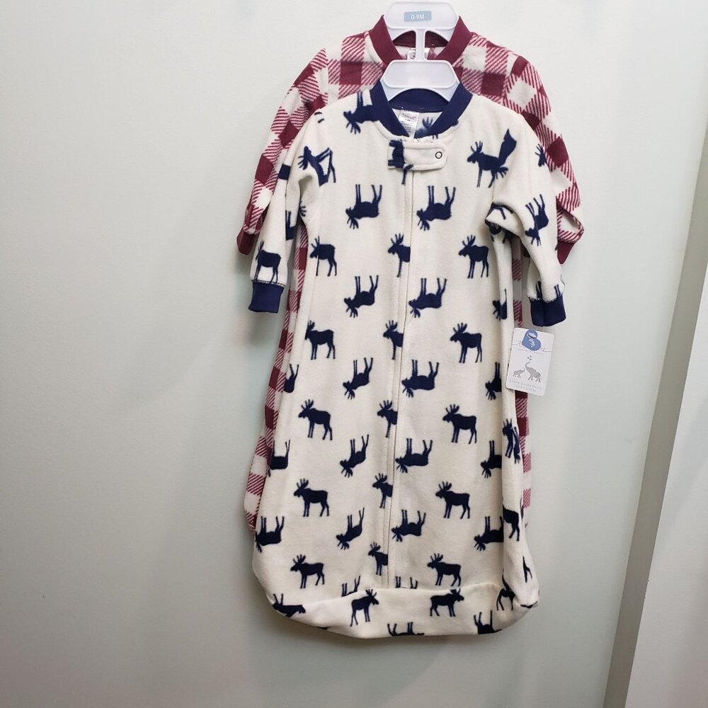 NWT Little Treasures Long Sleeve Fleece Sleeping Bags Size 0-9 months